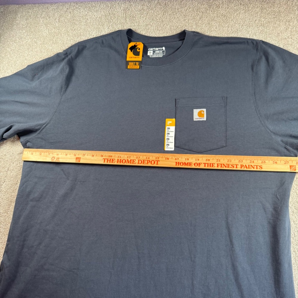 Carhartt Mens K87 Fit Pocket T-Shirt 2 Pack Navy Green 2XL Tall NWT - Picture 6 of 12
